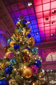 Chrismas tree with balls Stock Photos