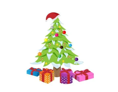 Chrismas tree decoration illustration vector Stock Illustration