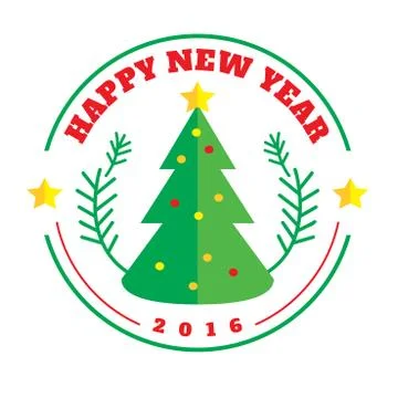 Chrismas tree flat design style logotype Stock Illustration