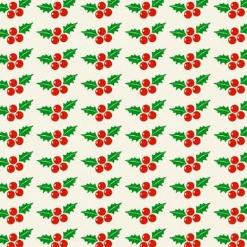 Chrismtas cherries pattern vector Stock Illustration