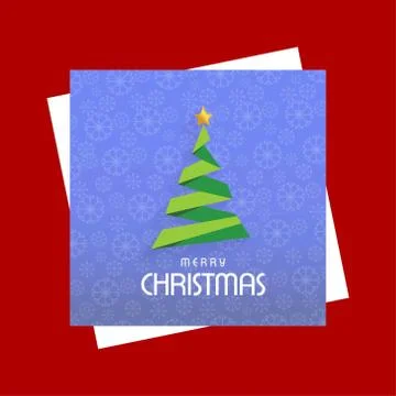 Chrismtmas card with pattern background and tree Illustrazione stock