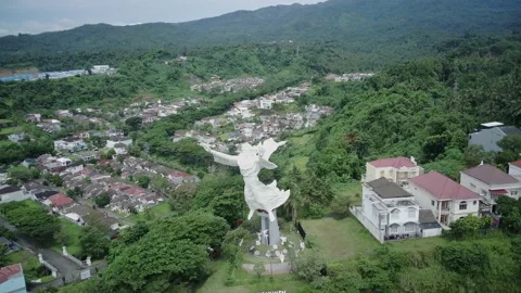 Christ Blessing Statue in Manado Video stock 222003869