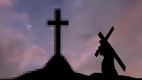 Christ carrying the cross Illustrazione stock