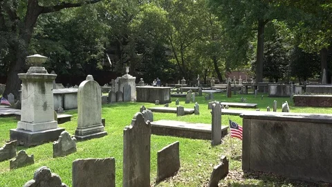 Christ Church Burial Ground, Philadelphia, Pennsylvania, USA. Stock Footage