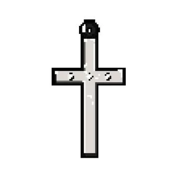 Christ cross christian pixel art vector illustration Illustrazione stock