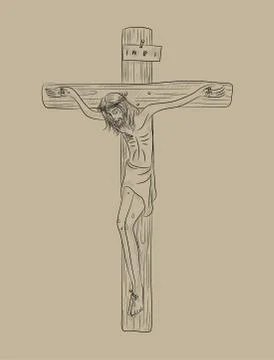 Christ on cross Illustrazione stock
