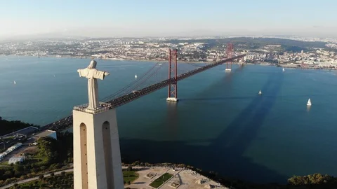 Christ the King Monument in Lisbon Stock Footage 121047021