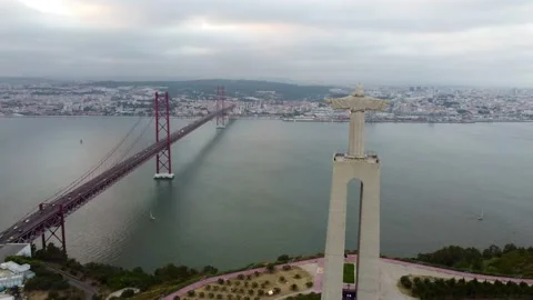 Christ the King Statue in Lisbon Video stock 157610270