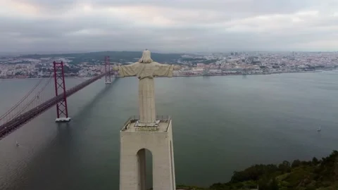 Christ the King Statue in Lisbon Stock Footage 157610294