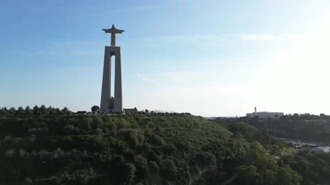 Christ the King Statue in Lisbon Stock Footage 250026841