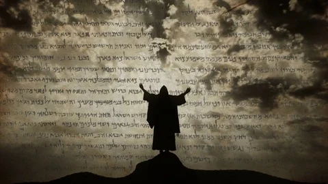 Christ praying on the Mount of Transfiguration - old paper Stock Footage 84686336