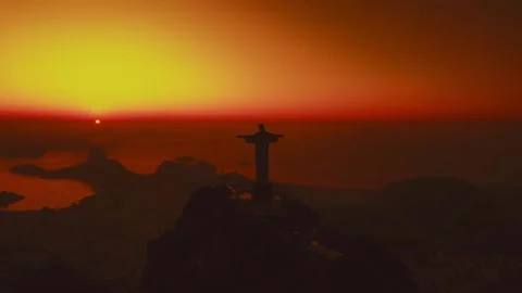 Christ the Redeemer and Sugarloaf Mountain Best pond5 sunrise Stock Footage 237694455