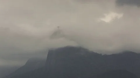 Christ Redeemer Cloudy Sky Stock Footage 82272742