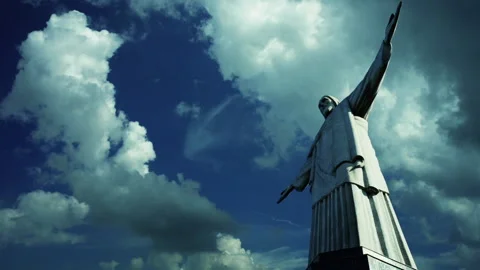 Christ the Redeemer during the day Stock Footage 247492799