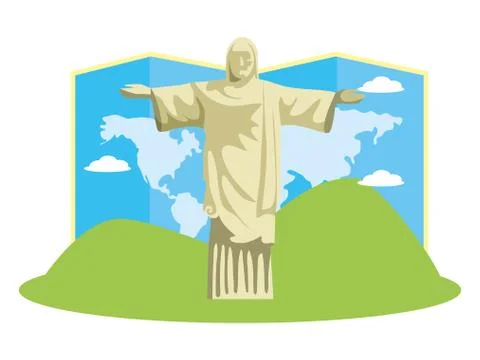 Christ redeemer flat style Stock-Illustration