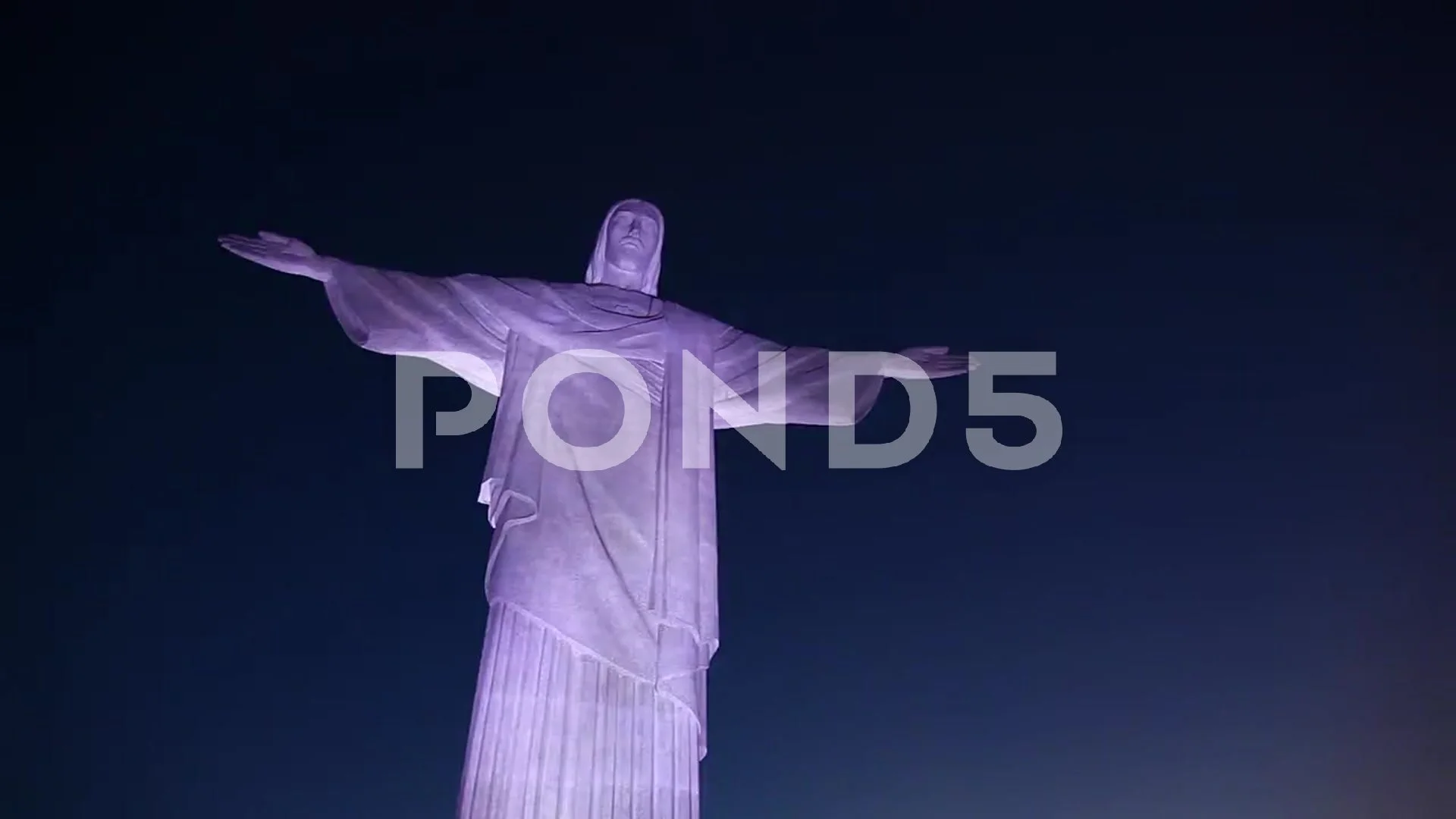 Christ The Redeemer Monument Night In Rio De Janeiro Brazil Full Hd