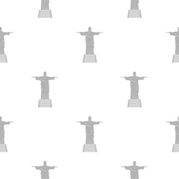 Christ the Redeemer statue pattern seamless Stock Illustration
