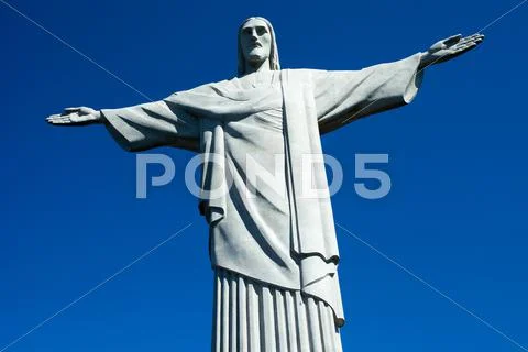 Christ the redeemer statue in rio de janeiro in brazil Stock Photos