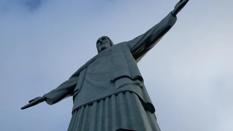 Christ The Redeemer Statue Rotating Float Shot Stock Footage 242054397