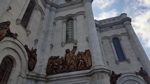 Christ the Savior Cathedral from up to down moving view Stock Footage 73777357