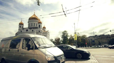 Christ Savior Cathedral in Moscow Stock Footage 23730830