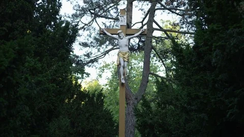 Christ Statue Cross - 4k Video stock 72356937
