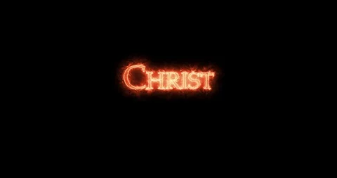Christ written with fire. Loop Stock Footage 129176807