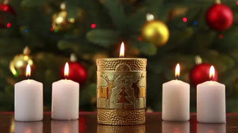 Christams candle set HD 動画素材 25457014
