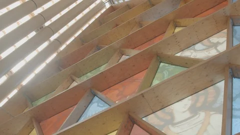 CHRISTCHURCH, NEW ZEALAND - NOVEMBER 28TH 2019: Transitional Cathedral interior Stock Footage