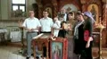 Christening of little baby in orthodox church (infant baptism) HD Footage