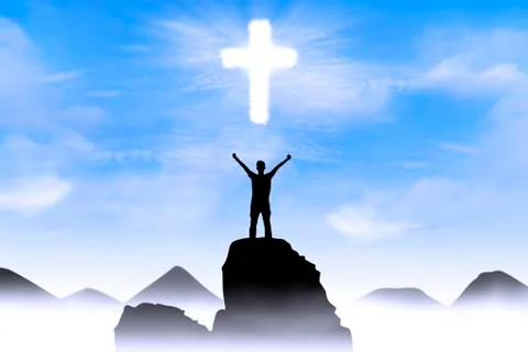 Christian background: blessing Stock Illustration