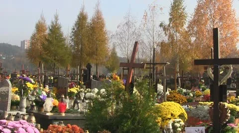 Christian Cemetery Stock Footage
