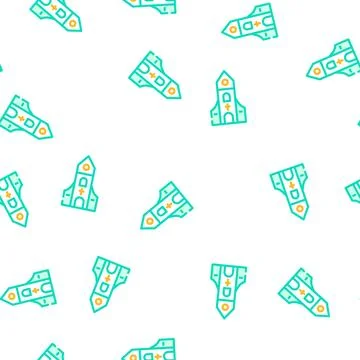 Christian church vector seamless pattern Stock Illustration