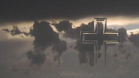 Christian cross on a background of clouds Stock-Footage 24790583