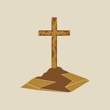 Christian cross in the clouds Stock Illustration
