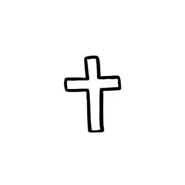 Christian cross doodle icon, vector illustration Stock Illustration