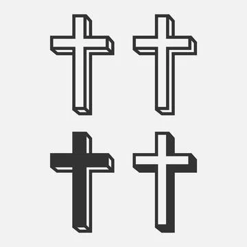 Christian Cross icon logo app, UI. Vector illustration. Stock Illustration