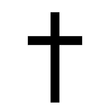 Christian Cross icon vector format on white background. Stock Photos