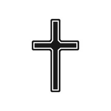 Christian cross icon vector Stock Illustration