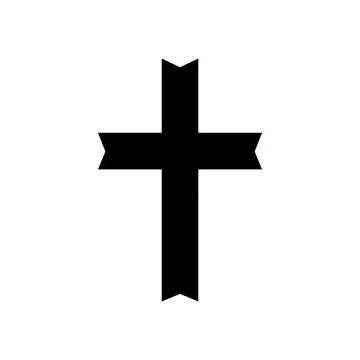 Christian cross icon vector Stock Illustration