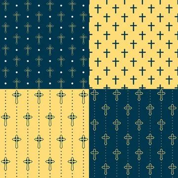 Christian Cross Pattern Color Variations Vector Background イラスト素材