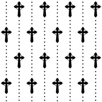 Christian Cross Seamless Pattern Vector Background Stock Illustration