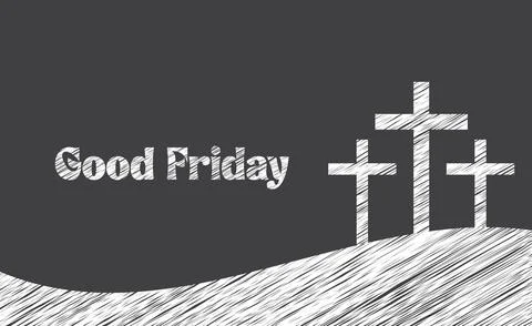 Christian cross sign scribble effect style good friday greeting card 库存插图