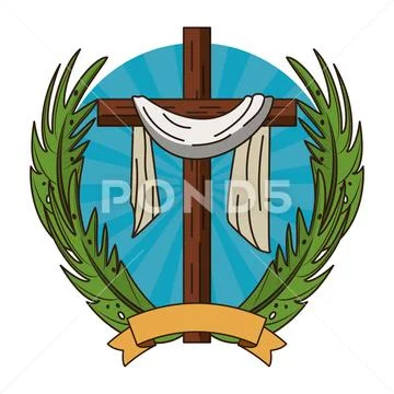 Christian cross symbol: Royalty Free Illustration #106745558