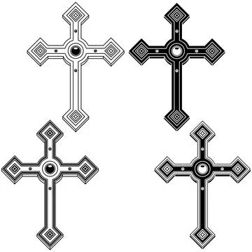 Christian cross vector design Illustrazione stock