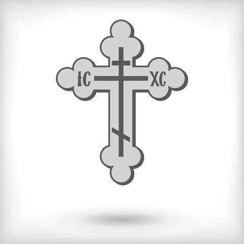 Christian cross on white background Stock Illustration