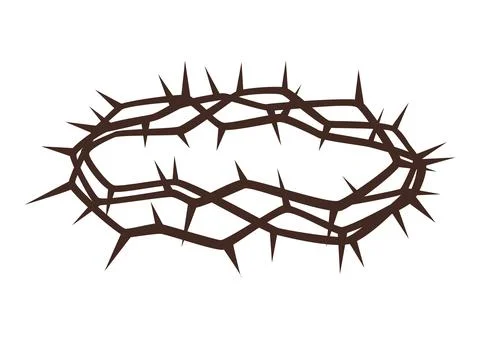 Christian crown of thorns. Happy Easter image. Religious symbol. Stock Illustration