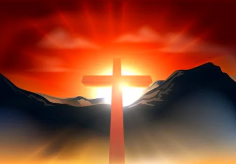 Christian easter cross concept Stock Illustration