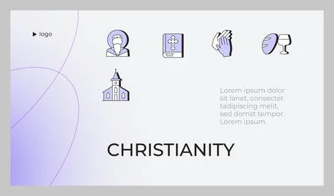 Christian educational presentation slide template Stock Illustration