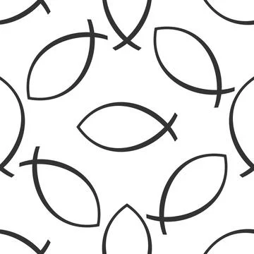 Christian fish icon pattern on white background. Adobe illustrator Stock Illustration